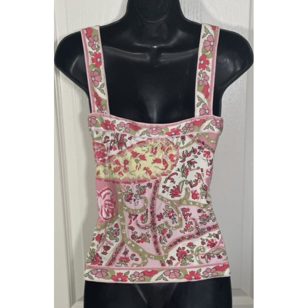 Antonio Melani Silk Babydoll Tank Top Small Floral Fairy Coquette Festival Beach - Picture 4 of 9
